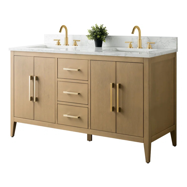60" Double Bathroom Vanity Set