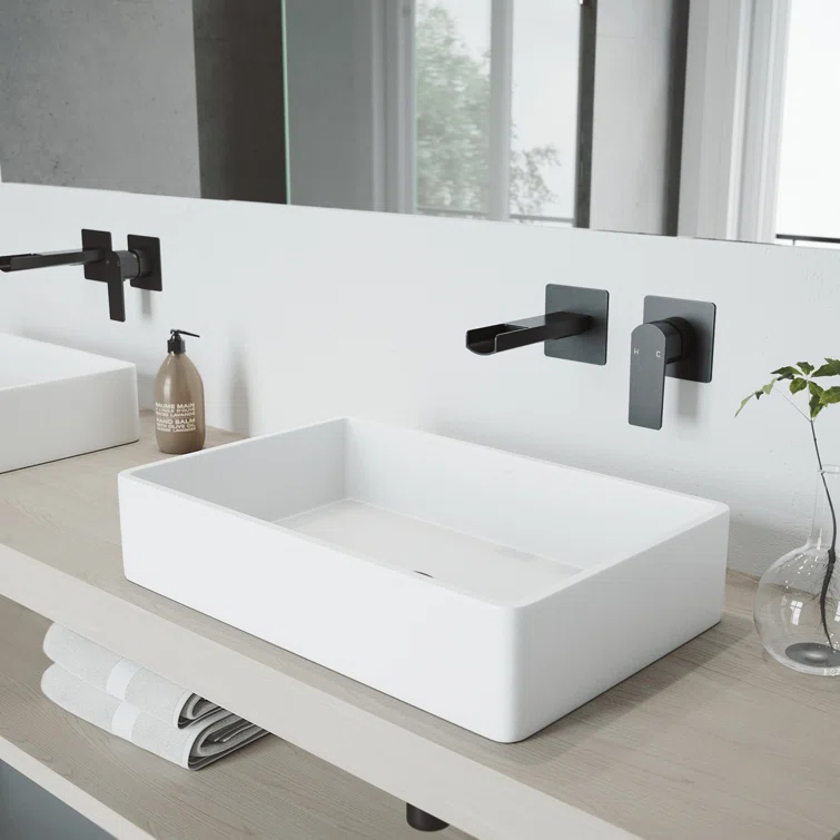 Atticus 5" H Single Handle WaterSense Wall Mount Bathroom Faucet