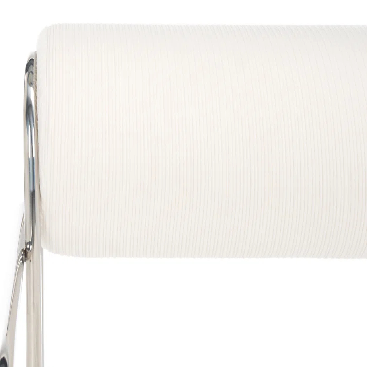 Safavieh Bethann Stainless Steel Frame Accent Chair in White / Silver