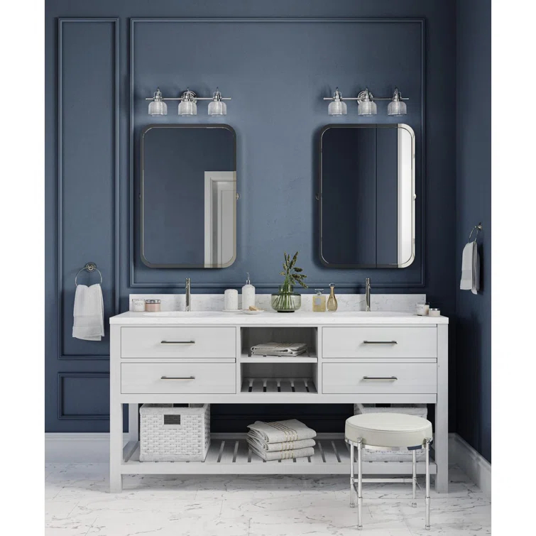 Rosser 3 Light Transparent Dimmable Vanity Light