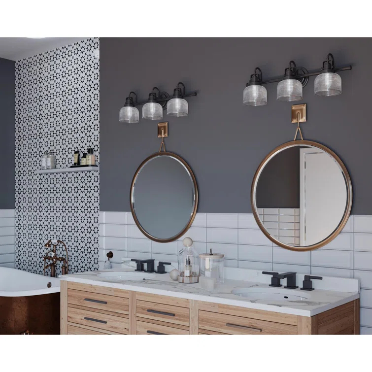 Rosser 3 Light Transparent Dimmable Vanity Light