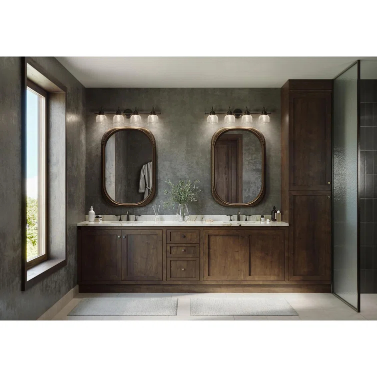 Rosser 4 Light Transparent Dimmable Vanity Light