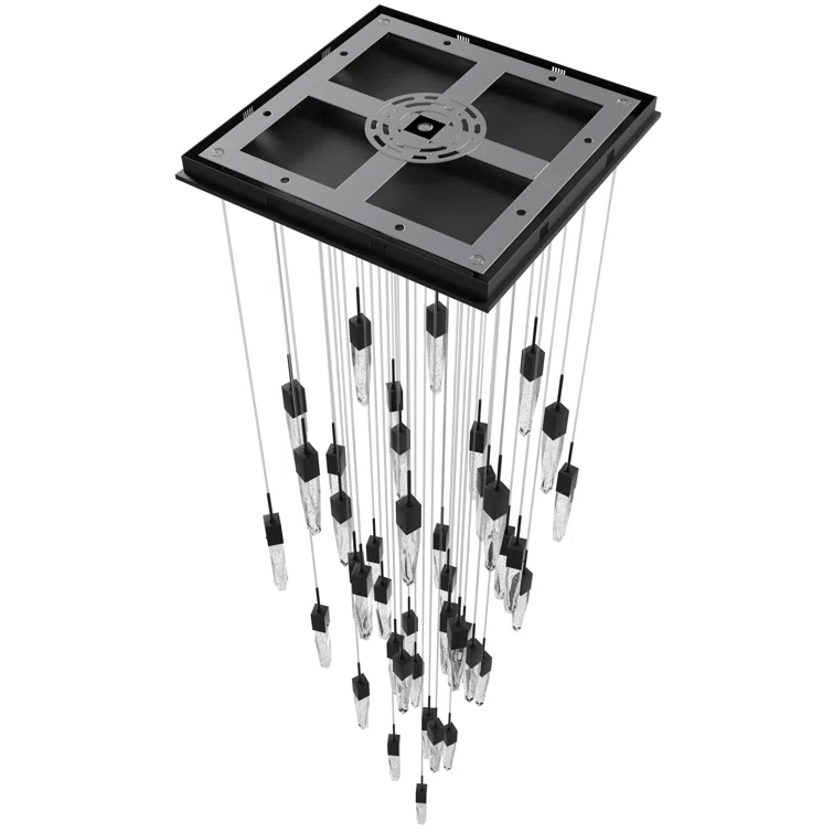 Aspen Matte Black Crystal LED 41-Light Indoor/Outdoor Chandelier