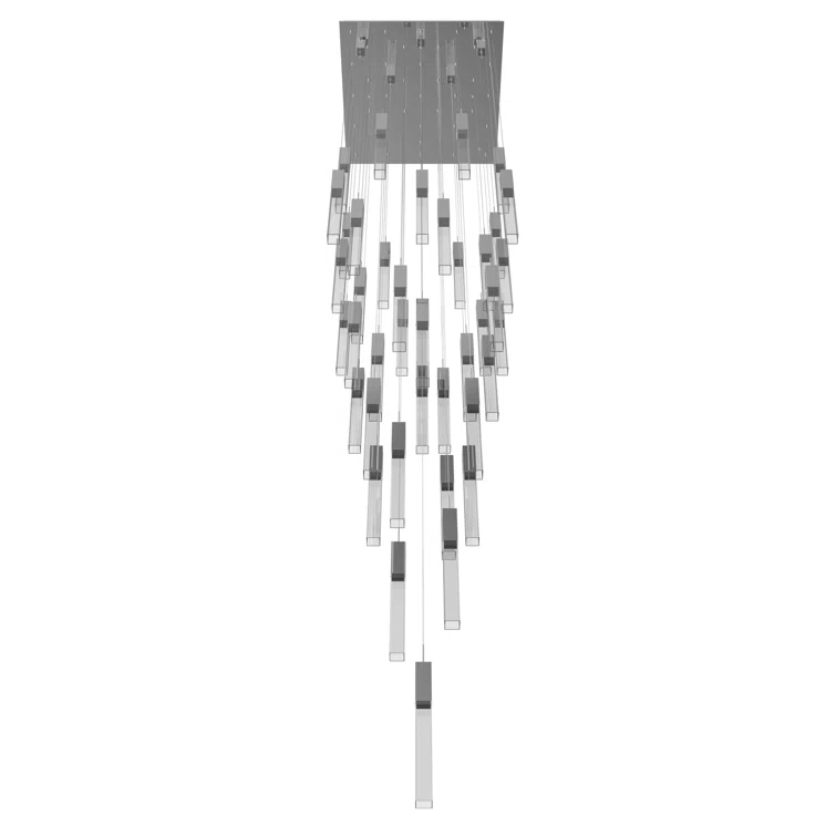 Large Polished Chrome Crystal LED Indoor/Outdoor Chandelier