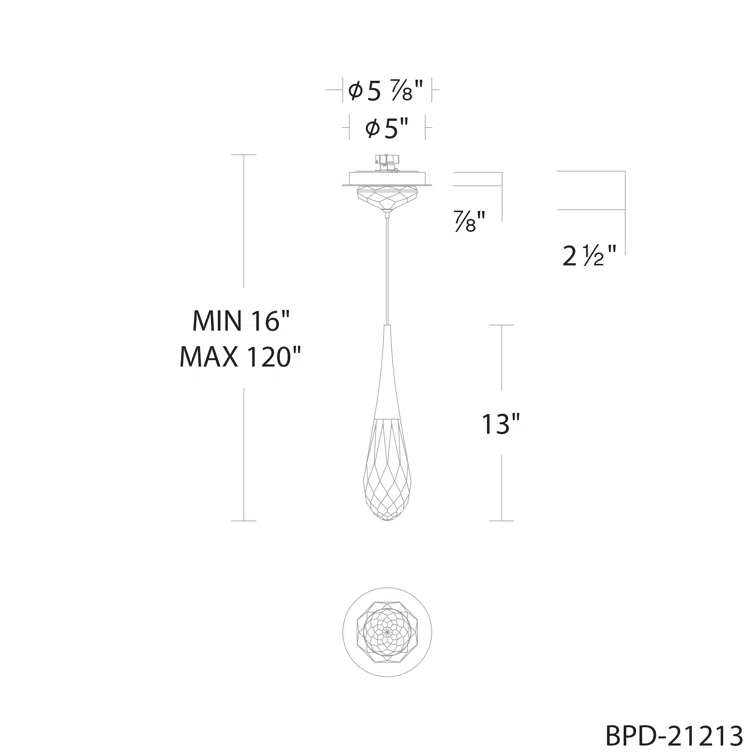 Hibiscus 1 - Light LED Single Pendant