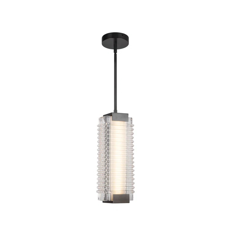 Alai Ribbed Glass LED Pendant