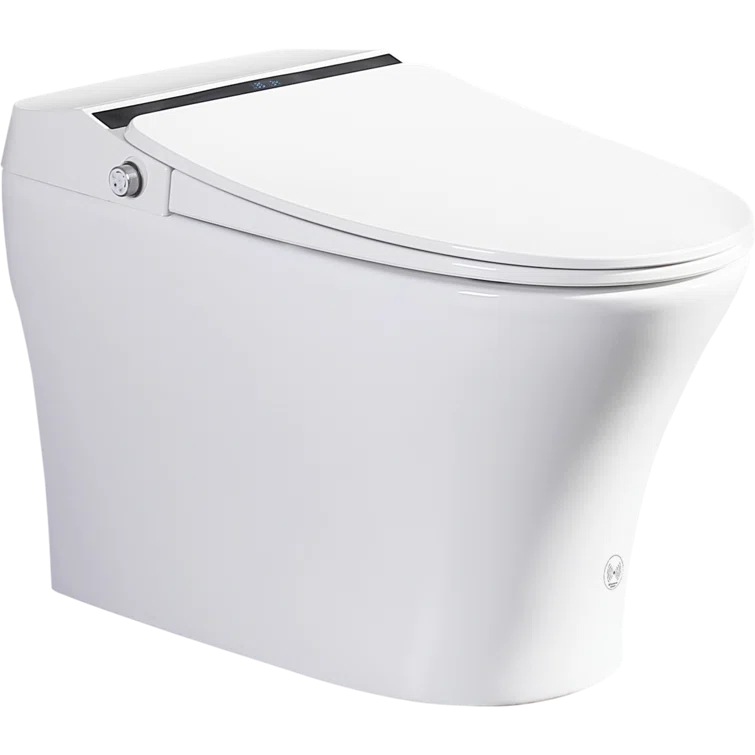 Elongated Smart Toilet Bidet with Auto Flush, Heated Seat, Seating Sensor, Foot Induction Flush