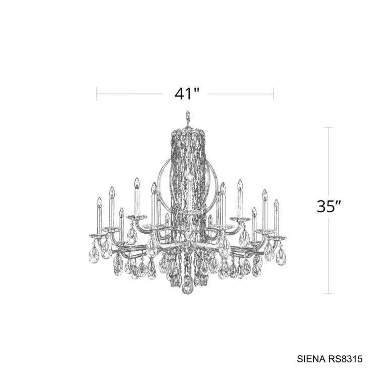 Sarella 15 - Light Glass Classic / Traditional Chandelier