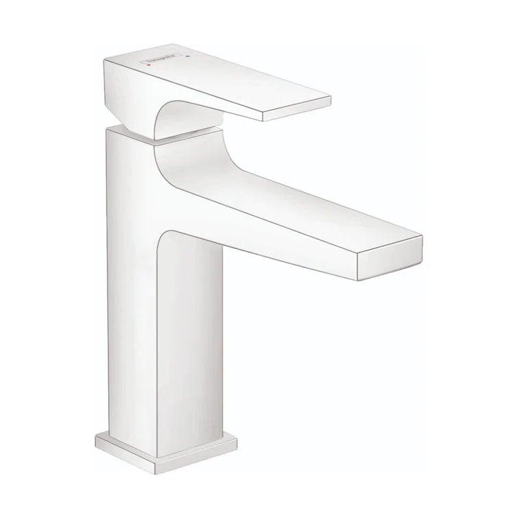 Hansgrohe Metropol Single-Hole Faucet 110 with Lever Handle and Drain Assembly, 1.2 GPM