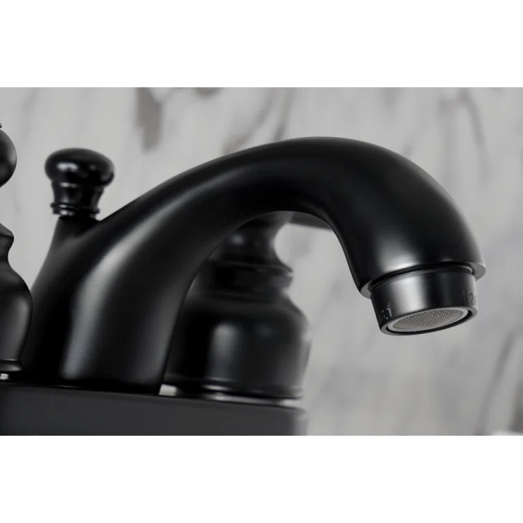 Kingston Brass Knight Two-Handle 3-Hole Deck Mount 4" Centerset Bathroom Faucet with Plastic Pop-Up