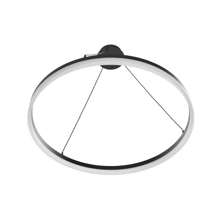 Black Aluminum 31-Inch Circular LED Pendant Light