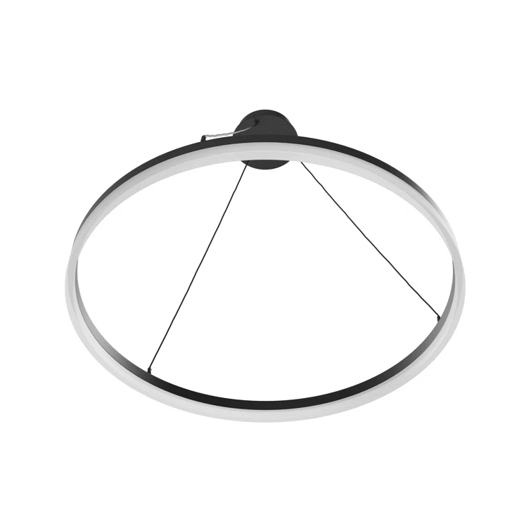 Circa Black Chrome 39.4" LED Glass Pendant Light