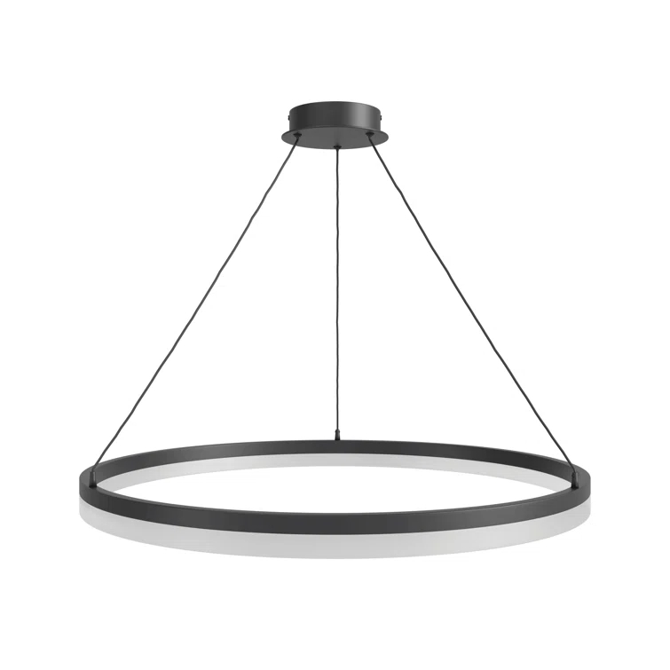 Circa Black Chrome 39.4" LED Glass Pendant Light