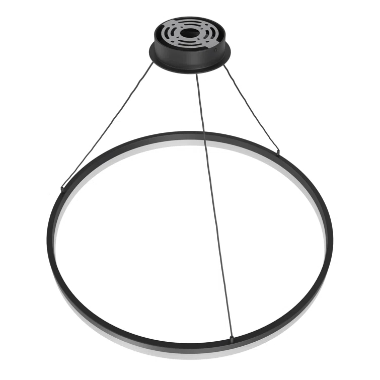 Circa Black Chrome 39.4" LED Glass Pendant Light