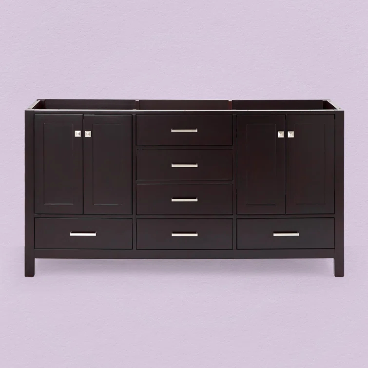 Ariel A067d-Bc Cambridge 66" Double Free Standing Vanity Cabinet Only - Brown