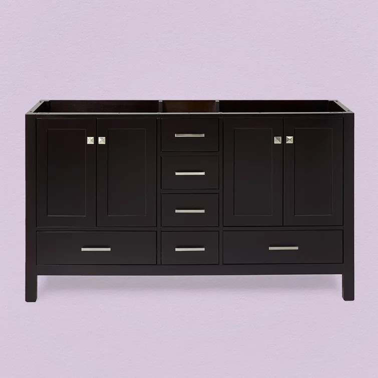 Ariel A061d-Bc Cambridge 60" Double Free Standing Vanity Cabinet Only - Brown