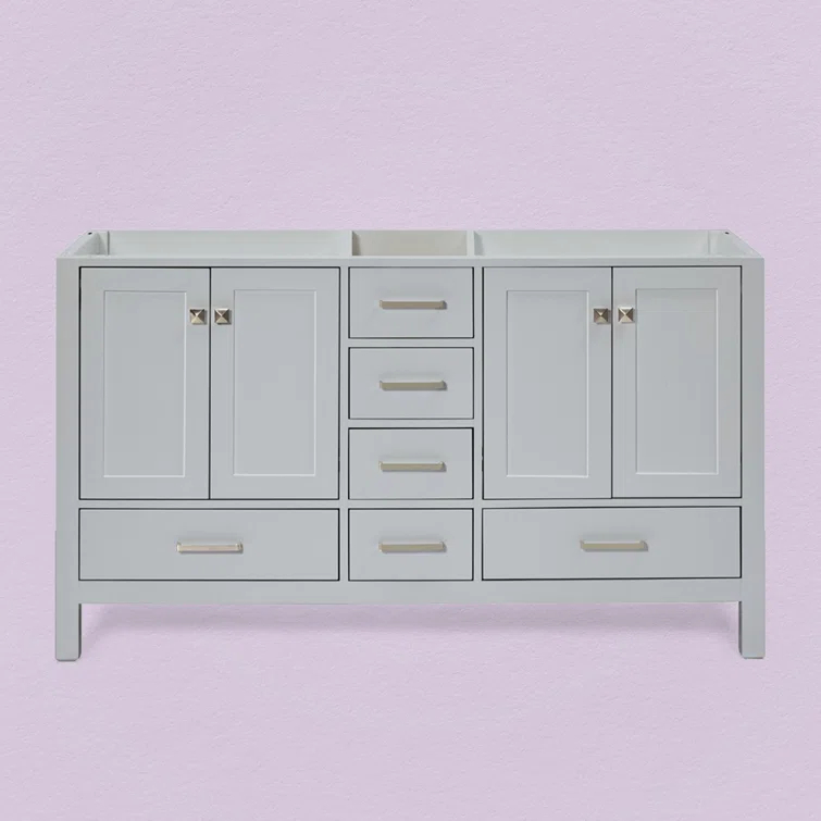 Ariel A061d-Bc Cambridge 60" Double Free Standing Vanity Cabinet Only - Grey