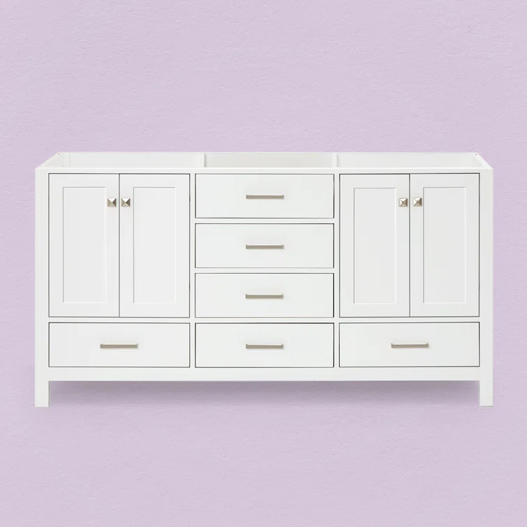 Ariel A067d-Bc Cambridge 66" Double Free Standing Vanity Cabinet Only - White