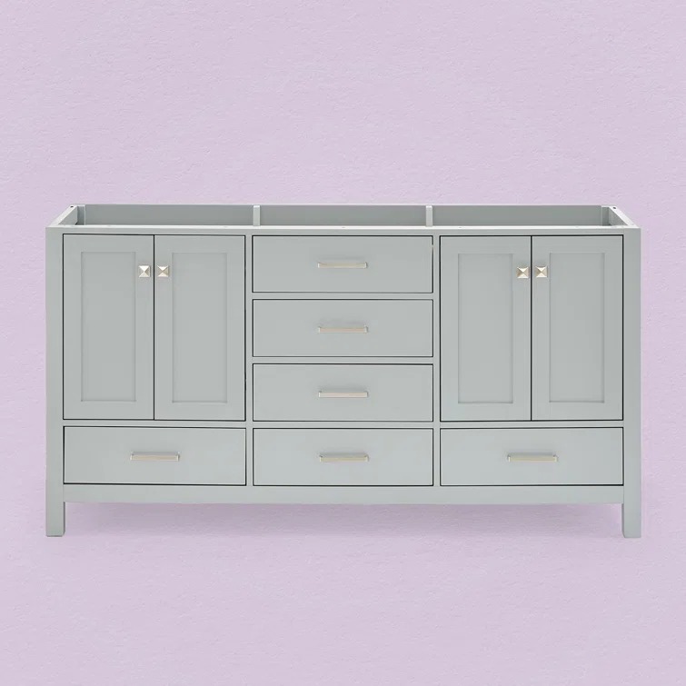 Ariel A067d-Bc Cambridge 66" Double Free Standing Vanity Cabinet Only - Grey