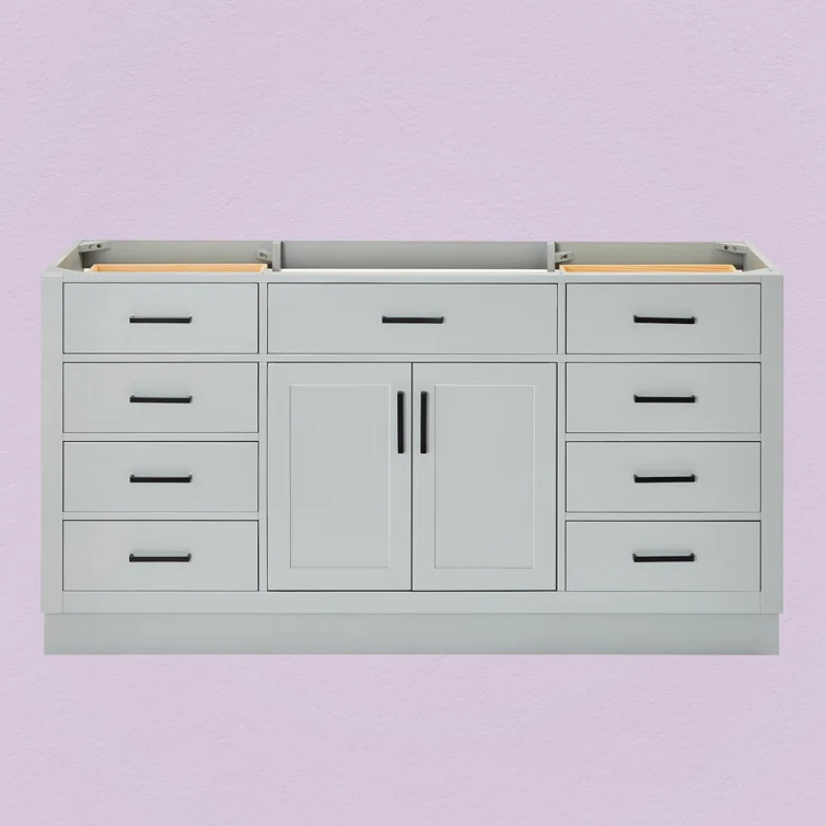 Ariel T066s-Bc Hepburn 66" Single Free Standing Vanity Cabinet Only - Grey