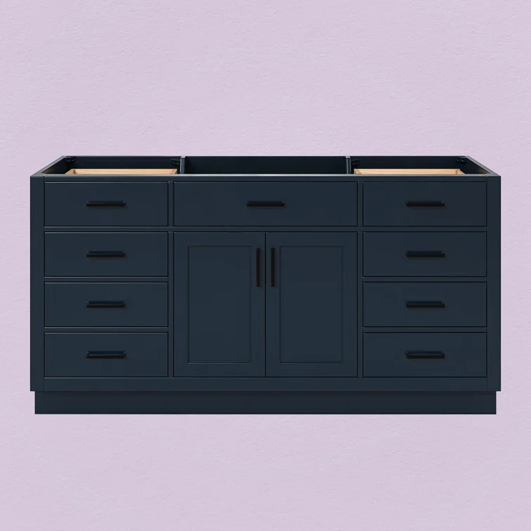 Hepburn 66 in. W x 21.5 in. D x 34.5 in. H Single Sink Freestanding Bath Vanity Cabinet without Top in Midnight Blue