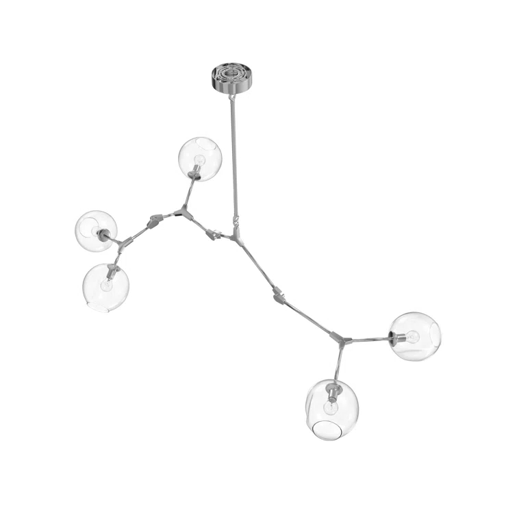Fairfax Chrome 5-Light Sputnik Chandelier with Glass Globes
