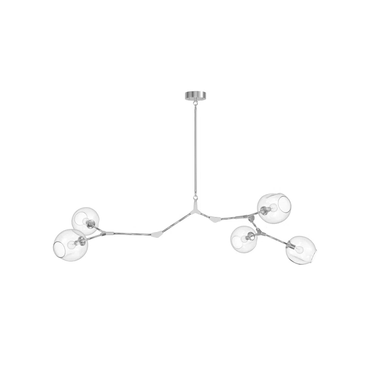 Fairfax Chrome 5-Light Sputnik Chandelier with Glass Globes