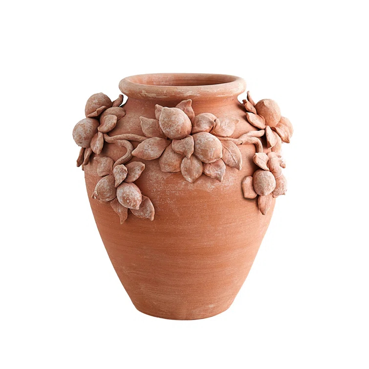 Handcrafted Italian Terracotta Decorative Table Urn