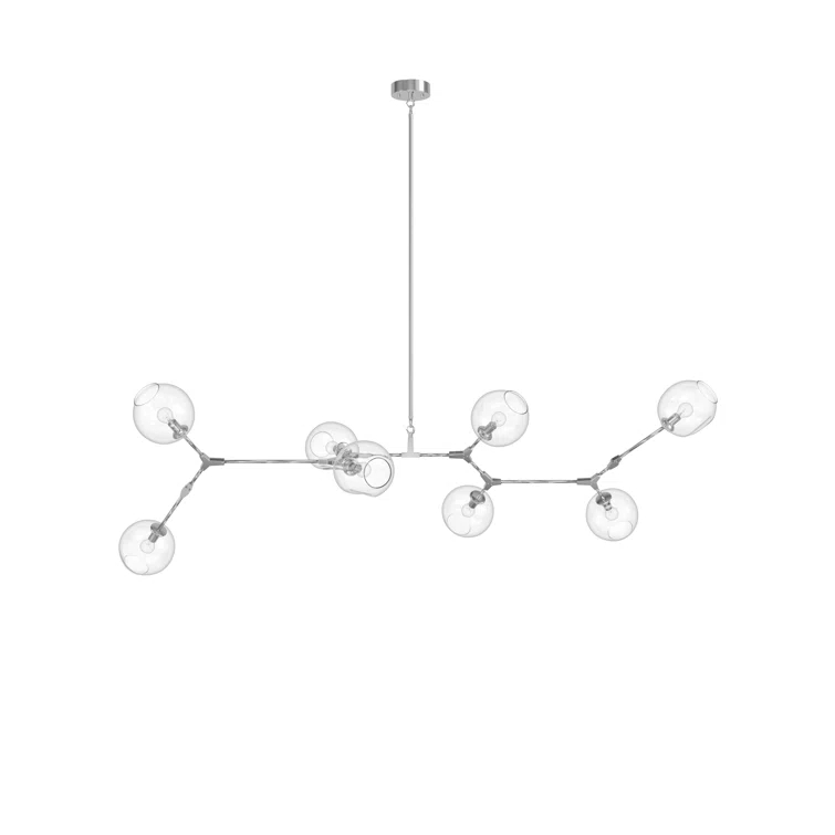 Fairfax Modern 78'' Matte Chrome Sputnik Chandelier with Dimpled Glass Globes