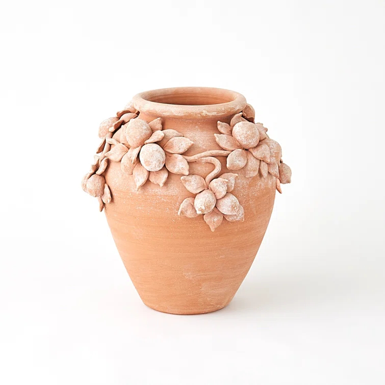 Handcrafted Italian Terracotta Decorative Table Urn