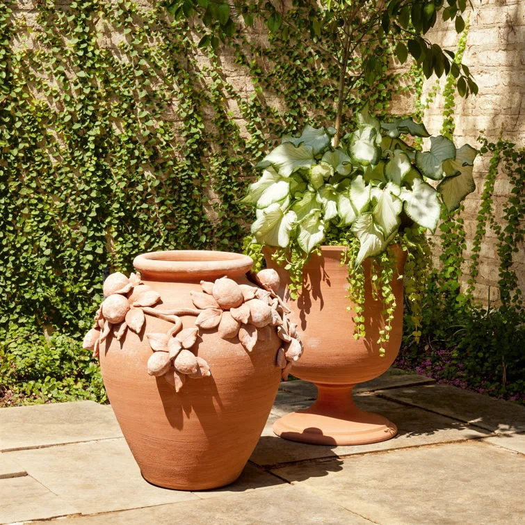 Handcrafted Italian Terracotta Decorative Table Urn