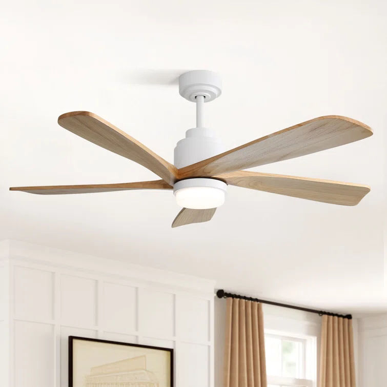 Sofucor 52" 5-Solid Blade Smart Modern Ceiling Fan with LED Light，Remote