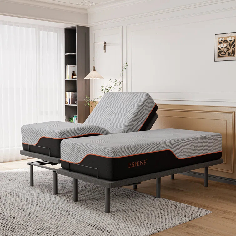E3100 Zero Gravity Adjustable Bed, Massage, Wireless Remote & App Control, 14'' Ultra-Plush Black Mattress Included