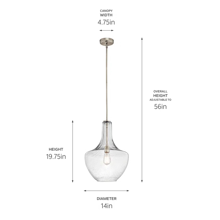 1 - Light Brushed Nickel Teardrop Pendant