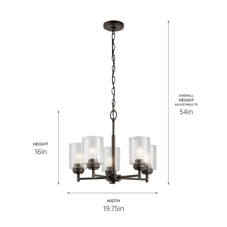 Winslow 5 - Light Dimmable Classic / Traditional Chandelier
