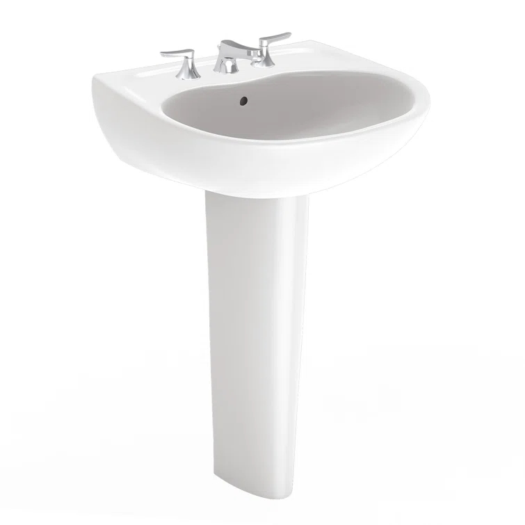 Supreme® Vitreous China U-Shaped Wall Mount Bathroom Sink with Overflow