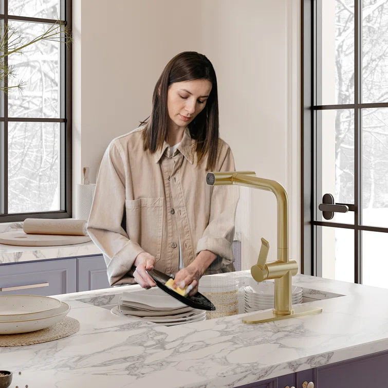 Willow Single Handle Pull Out Kitchen Faucet with Touchless Sensor, Three-function Mode Sprayer