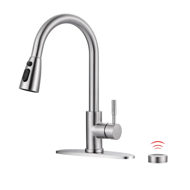 ARCORA Automatic Smart Mobile Motion Sensor Kitchen Sink Faucet with 3 Modes Pull-Down Sprayer AR7100301-MS