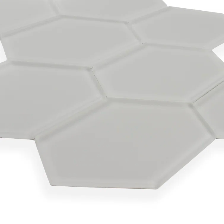 Long Hex 10.60in.x11 in. Glass Mosaic Tile