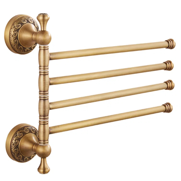 Blooming B0CG8YGM7N Bronze Folding 4-Arm Towel Rack