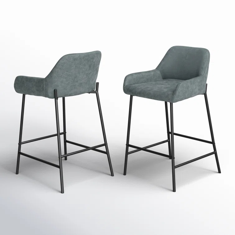 Greely Upholstered Counter Stool with Metal Frame