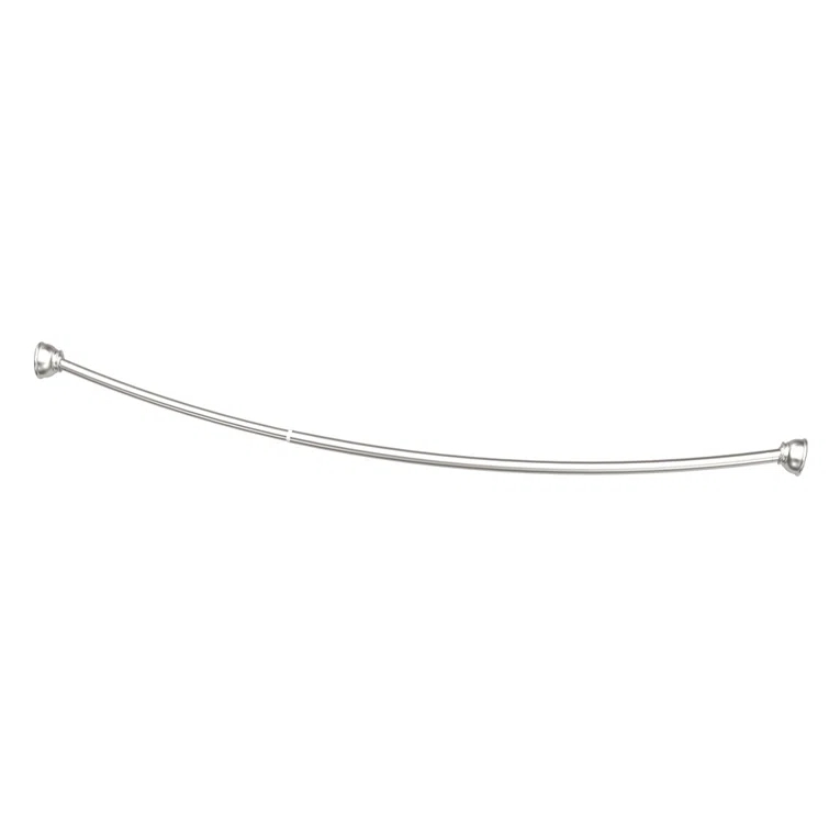 Hotel Comfort 42"- 72" Expandable Curved Shower Curtain Rod | Stainless Steel Shower Rod