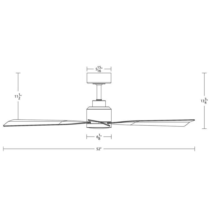 52" Smart Home Compatible 3 Blade Smart Ceiling Fan with Remote