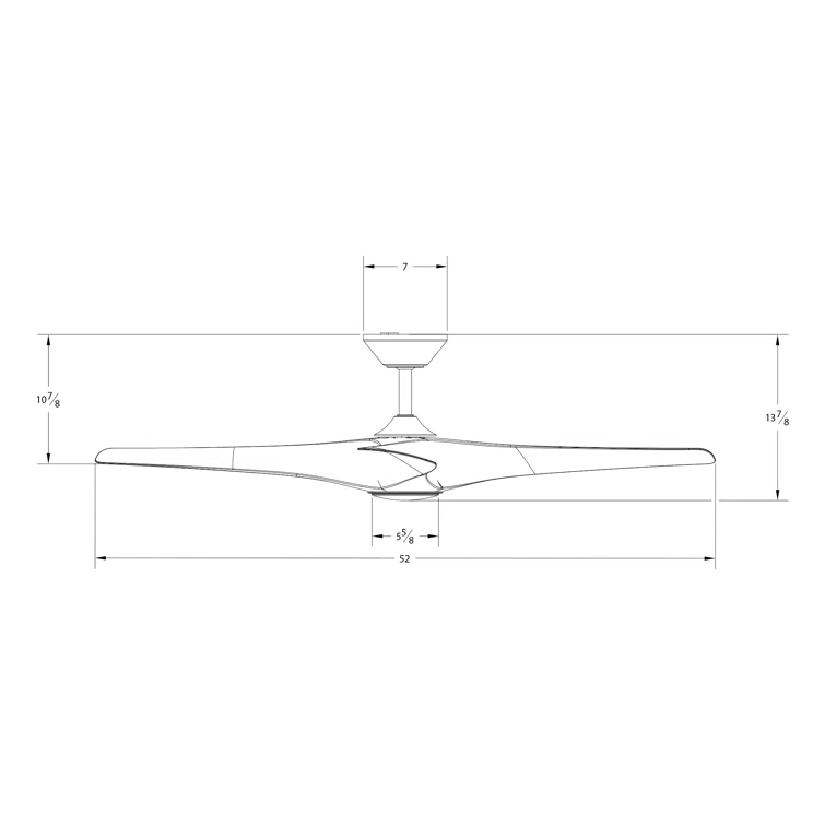 Zephyr 3 - Blade Outdoor/Indoor Smart Ceiling Fan with 2700K-3000K-4000K-5000K Selectable LED Light Kit and Remote Control Included