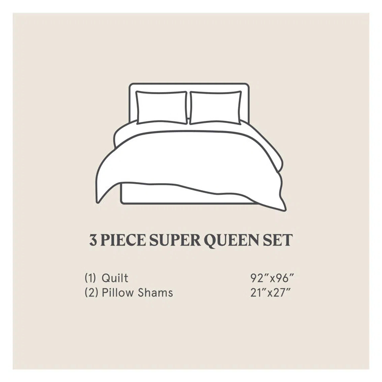 Stella Faux Silk Velvet Classic Chic Modern Rustic Romantic Western 3 Piece Quilt Set