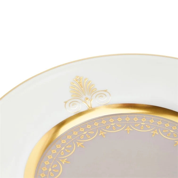 Anthemion Grey Porcelain Bread & Butter Plate with Gold Trim