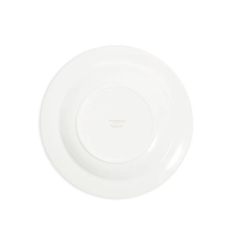 Anthemion Gray 8.9" Ceramic Rim Soup Bowl with 22-Carat Gold
