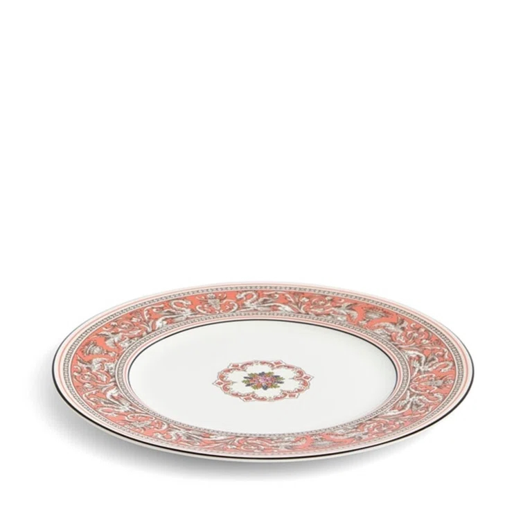 Handcrafted Orange Porcelain Dinner Plate, 10.75 inches