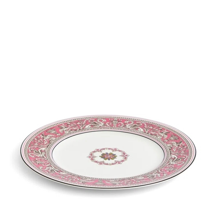 Florentine Fuchsia Handcrafted Porcelain Dinner Plate 10.7"