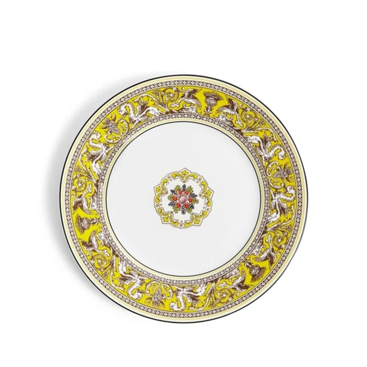 Yellow Porcelain Handcrafted Salad Plate 8.1 Inch